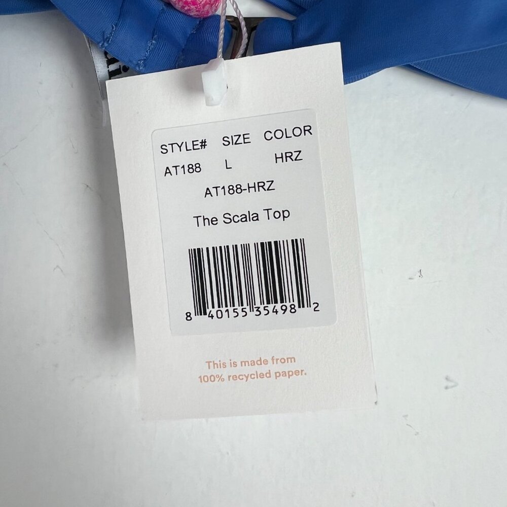NWT Andie Swim The Scala Top Flat Strapless Horizon Blue Size Large L NEW - Picture 8 of 11